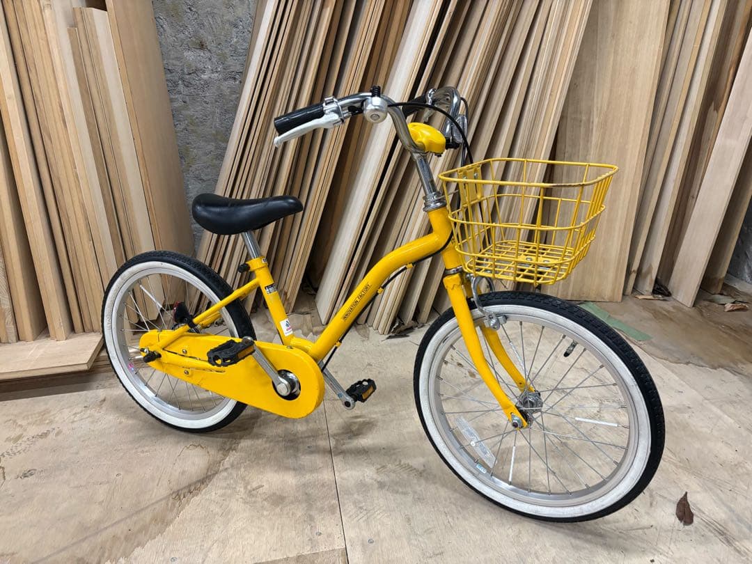 子供用自転車 18インチ 黄色 前かご付き