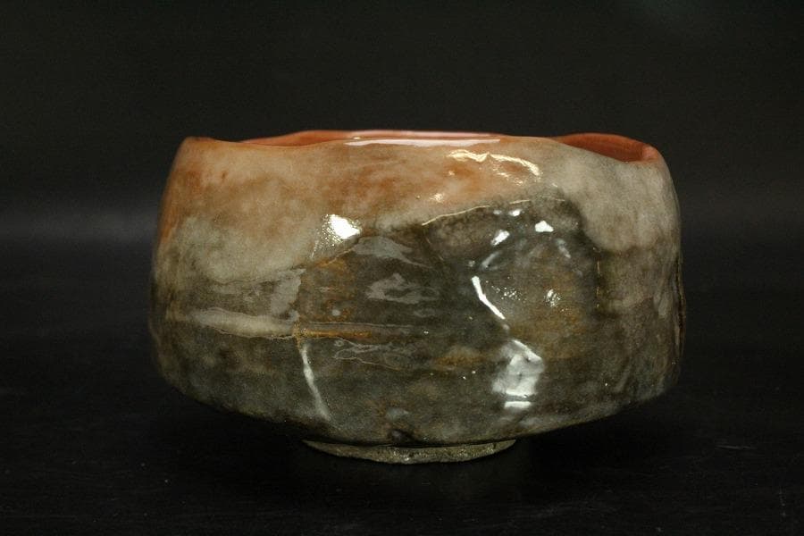 茶道具 桂窯 赤楽茶碗 共箱 未使用(ZE666)