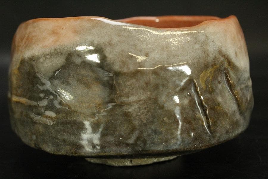 茶道具 桂窯 赤楽茶碗 共箱 未使用(ZE666)