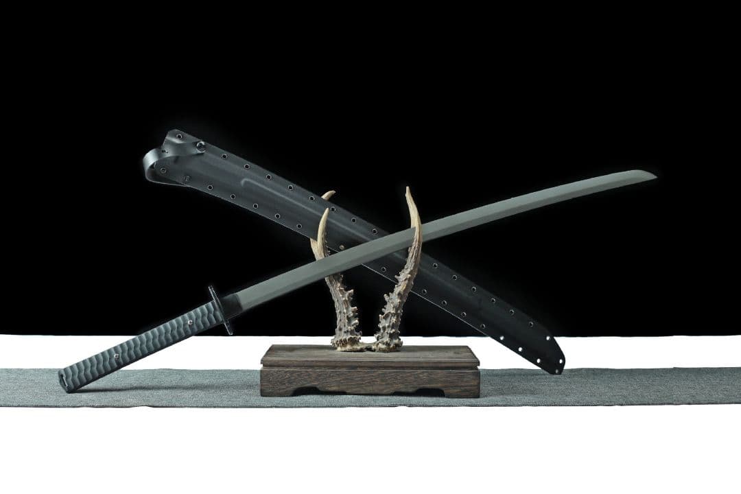 6512-武具 刀装具 日本刀　模造刀 居合刀 武士道 武蔵 鑑賞用 手鍛造打