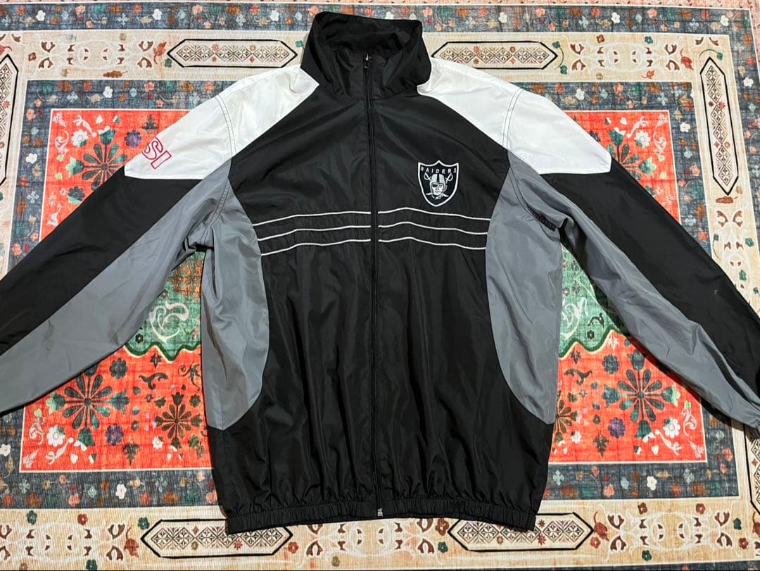 レアヴィンテージRAIDERS薄手ナイロンウォームアップジャケットシュ