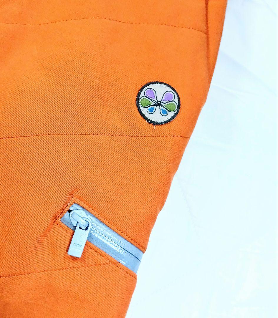 美品■TOVHO トヴホ 裏地付 防寒 撥水 中綿パンツ オレンジ メンズ 03