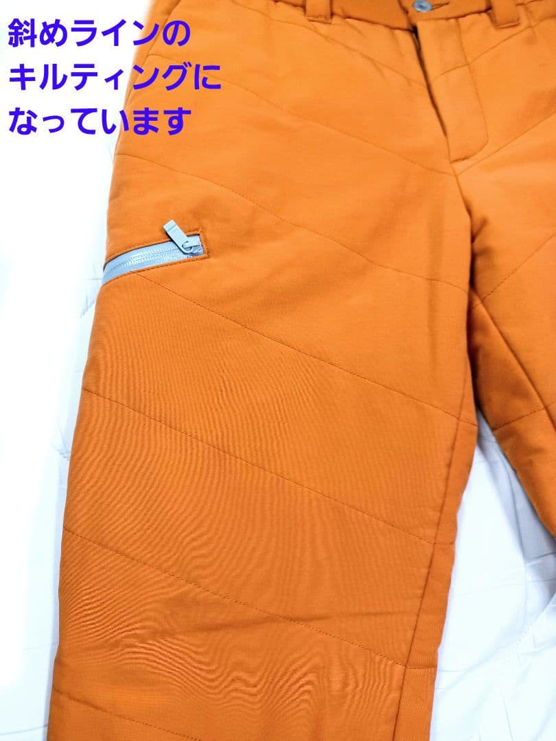 美品■TOVHO トヴホ 裏地付 防寒 撥水 中綿パンツ オレンジ メンズ 03