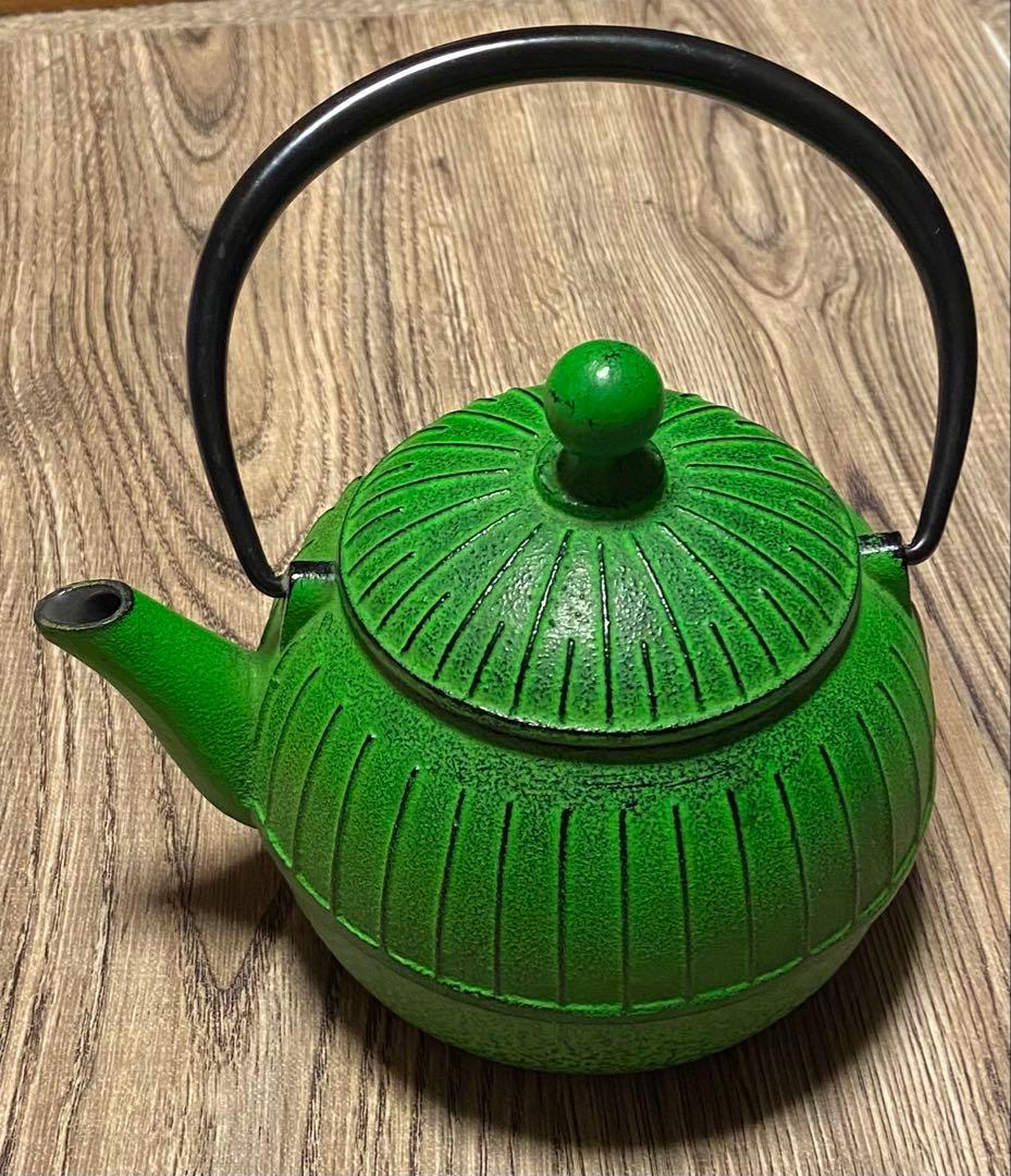 OIGEN 緑色 南部鉄瓶 取扱説明書付き