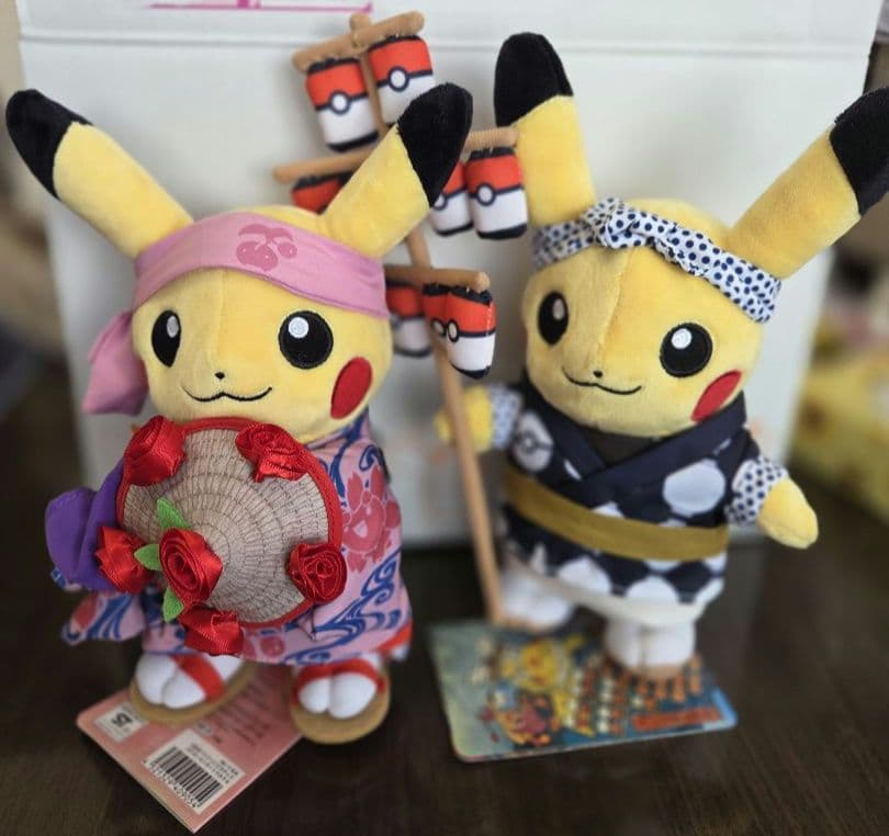 新品未使用　　ポケモンセンタートウホク　祭りごっこピカチュウ　花笠　竿燈まつり