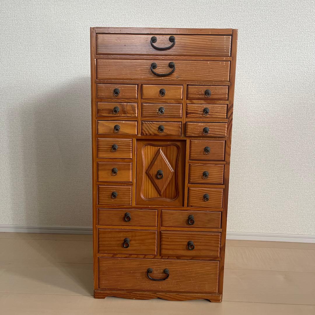 昭和レトロ アンティーク家具　薬箪笥　薬棚　小物入れ　ヴィンテージ　22杯