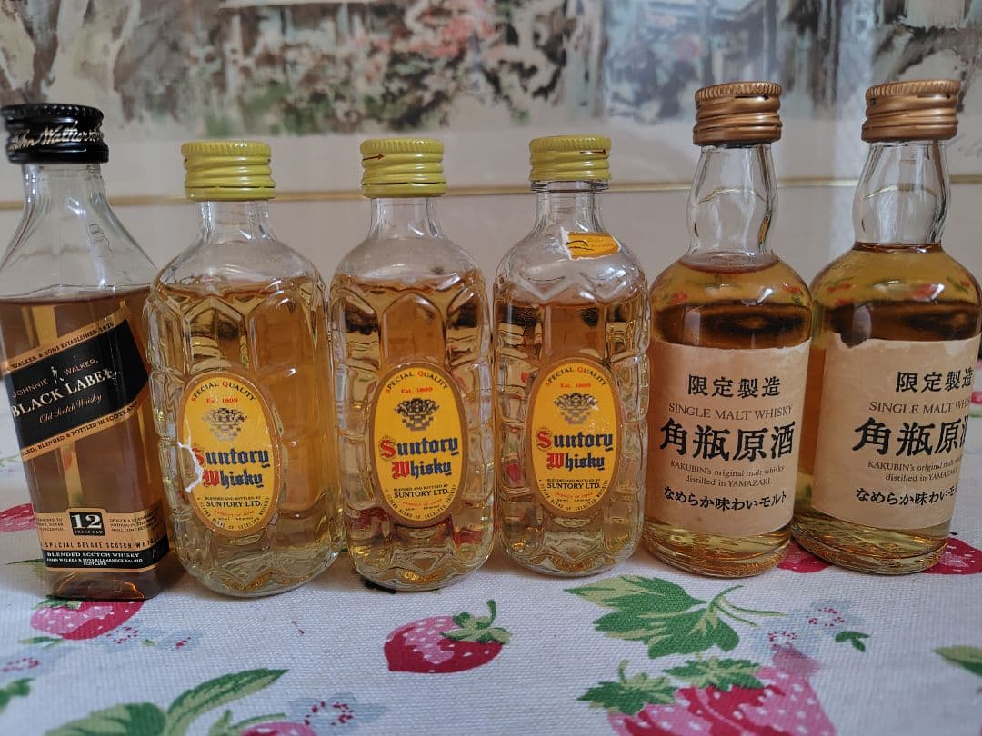 サントリー 角瓶原酒 ジョニーウォーカー　ブラックラベル12年 ミニ6本