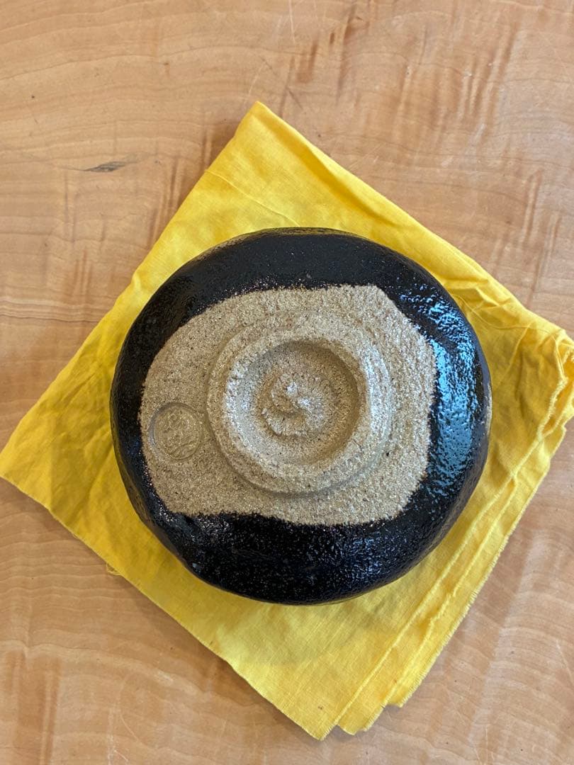 二代 小川長楽 楽焼 茶碗 黒茶碗 黒楽 茶道具 共箱
