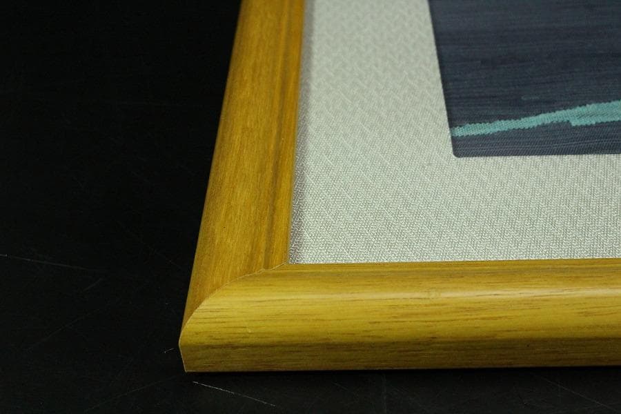 室内調度品 裂地風景画 額装 西陣 呉服屋蔵(K-LC936)