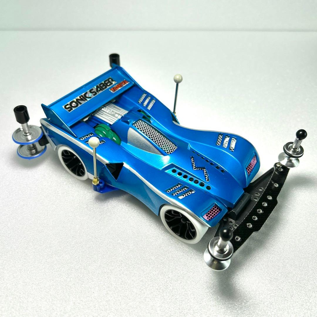 ミニ四駆　ソニックセイバー　肉抜き　クリヤーブルー　シルバーリーフ　キャンディ