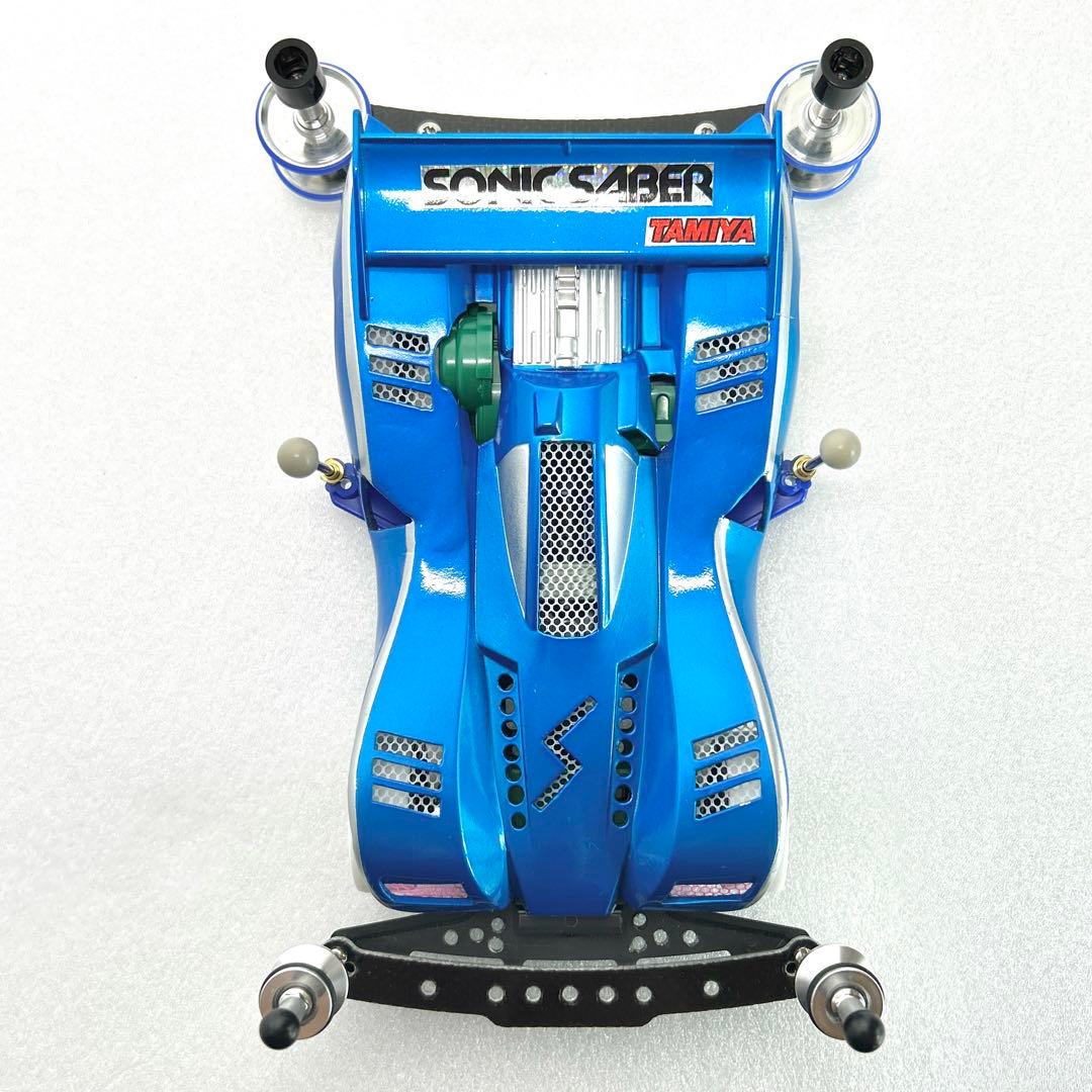 ミニ四駆　ソニックセイバー　肉抜き　クリヤーブルー　シルバーリーフ　キャンディ