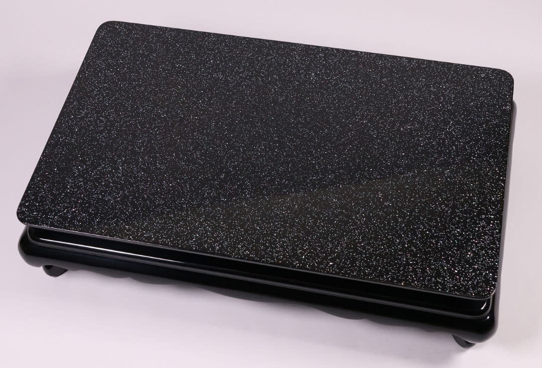 輪島塗 若島量平 青貝梨子地 花台 57×36cm 共箱 木製 平卓【MB62】