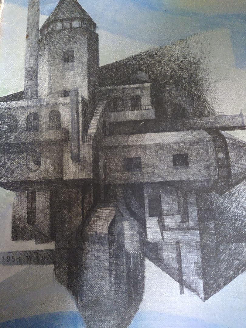 和田徹 ＷＡＤＡ　抽象画　原作 線描油絵作品　１９８５