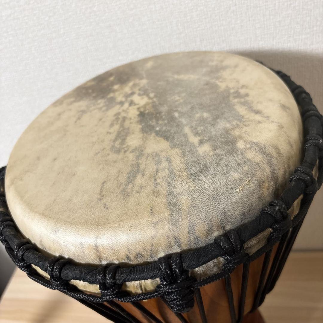【美品】ジャンベ 50cm 民族楽器 アフリカ 太鼓 天然木・ヤギ皮