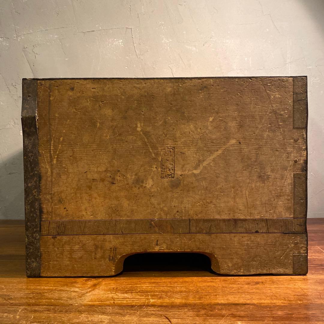 時代物 明治 大正 一斗枡 木箱 骨董品 古道具 すり切り棒 古民具