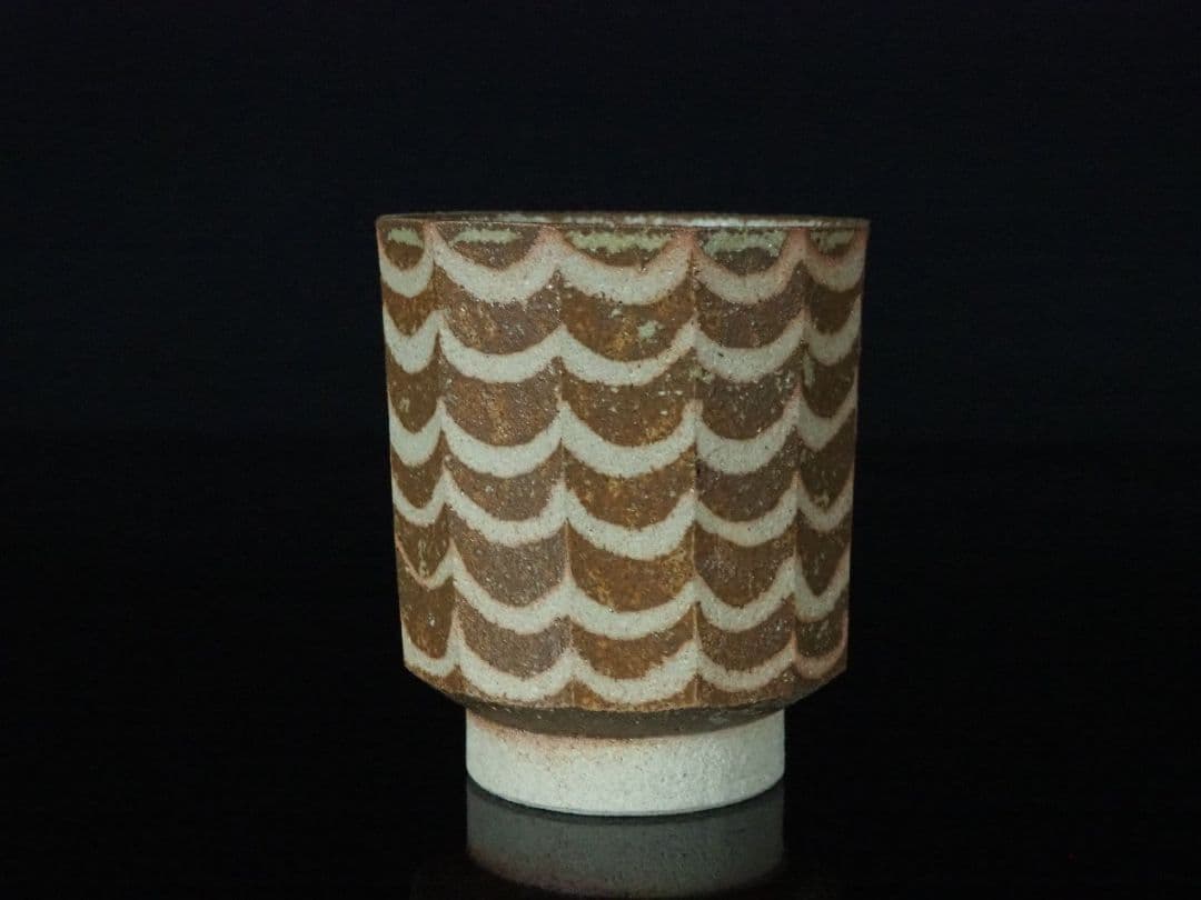 【真作 人気紋様】　ゲルトクナッパー（Gerd Knapper）　波紋様（湯呑）