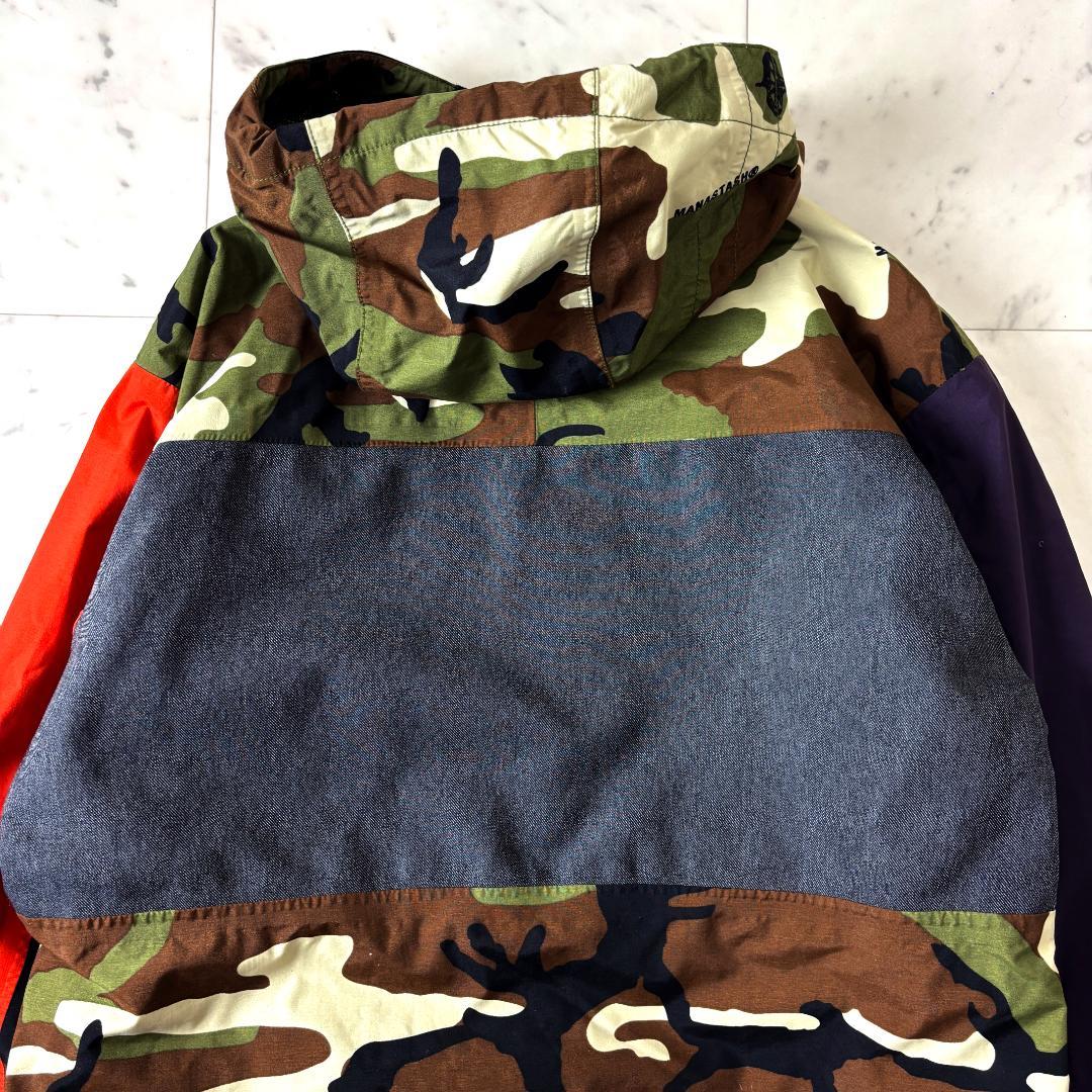 マナスタッシュ M スノーボードジャケット スキージャケット パッチワーク 迷彩