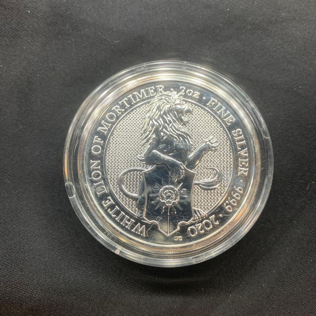 D1 純銀貨 2オンス クイーンズビースト 2020 ホワイトライオン