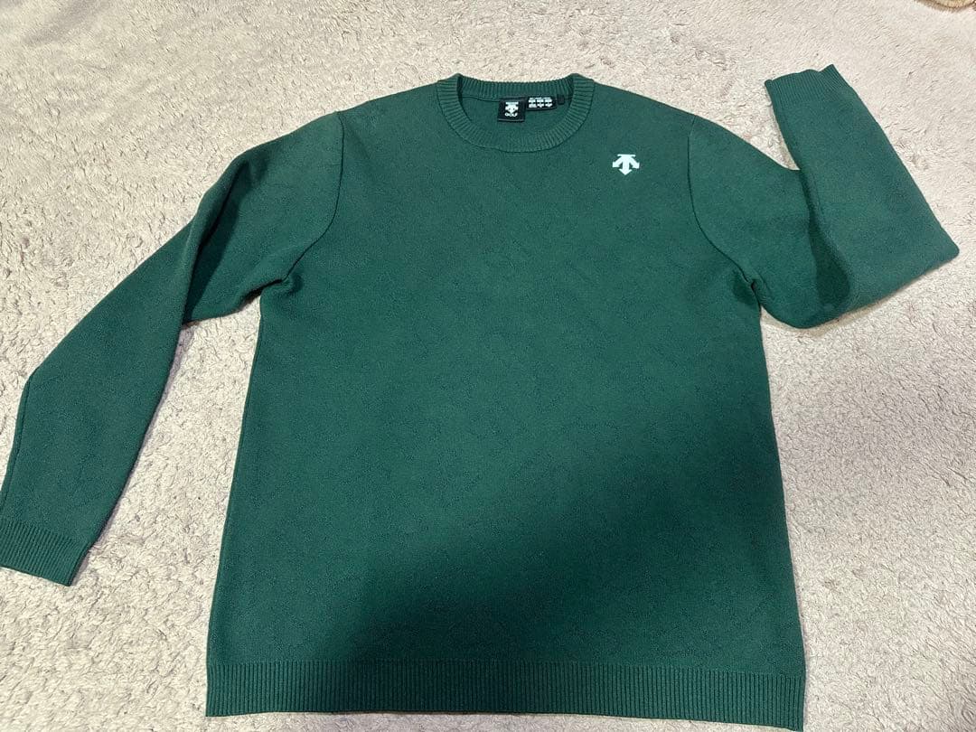 デサントゴルフ　クルーネックジャカードセーター　サイズo グリーン