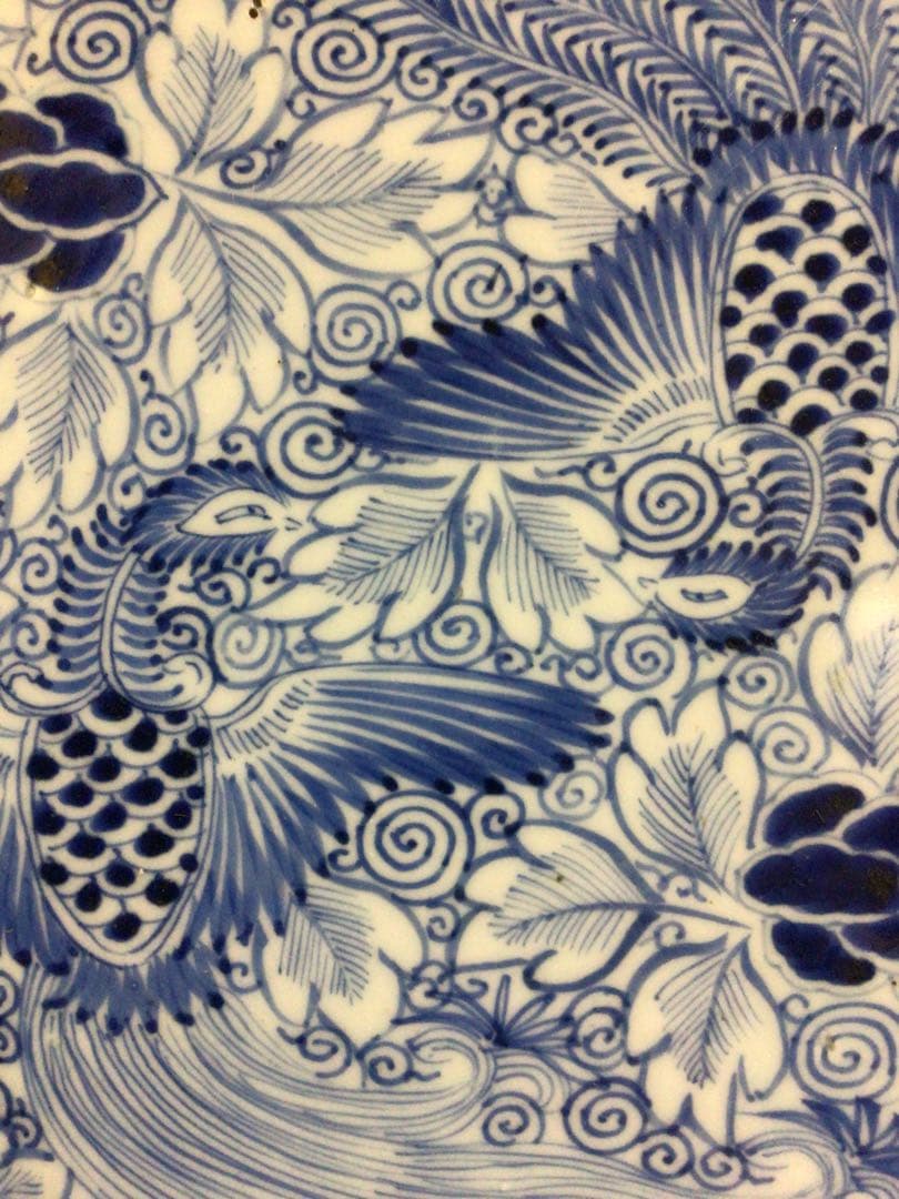 古伊万里 四角皿 幅約28.3センチ 木箱付き