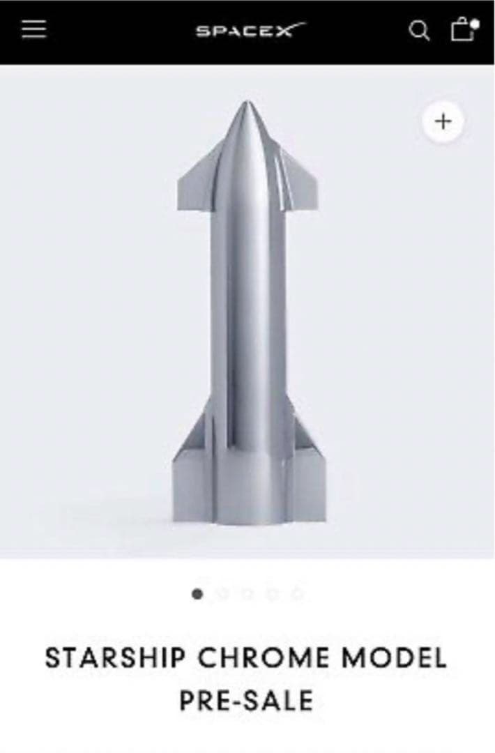 即時 完売 SPACEX社 STARSHIP CHROME MODEL