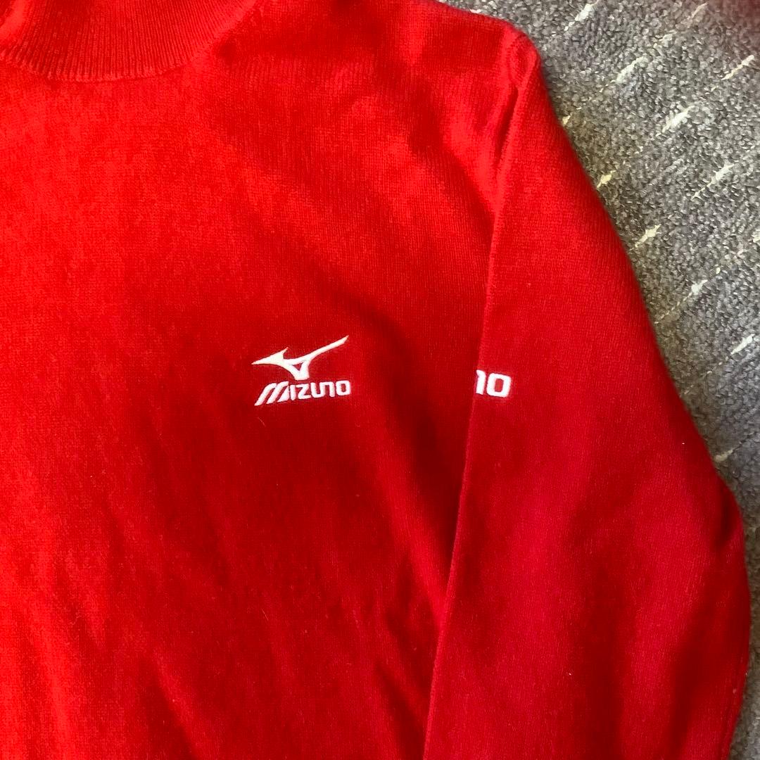 【カシミア100%】ミズノ　MIZUNO タートルネックセーター　レッド　3L