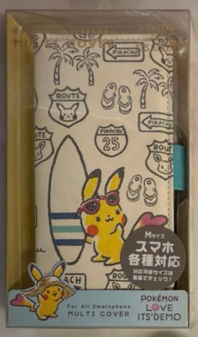 6022 ポケモン　イッツデモ　ピカチュウ　手帳型　スマホケース