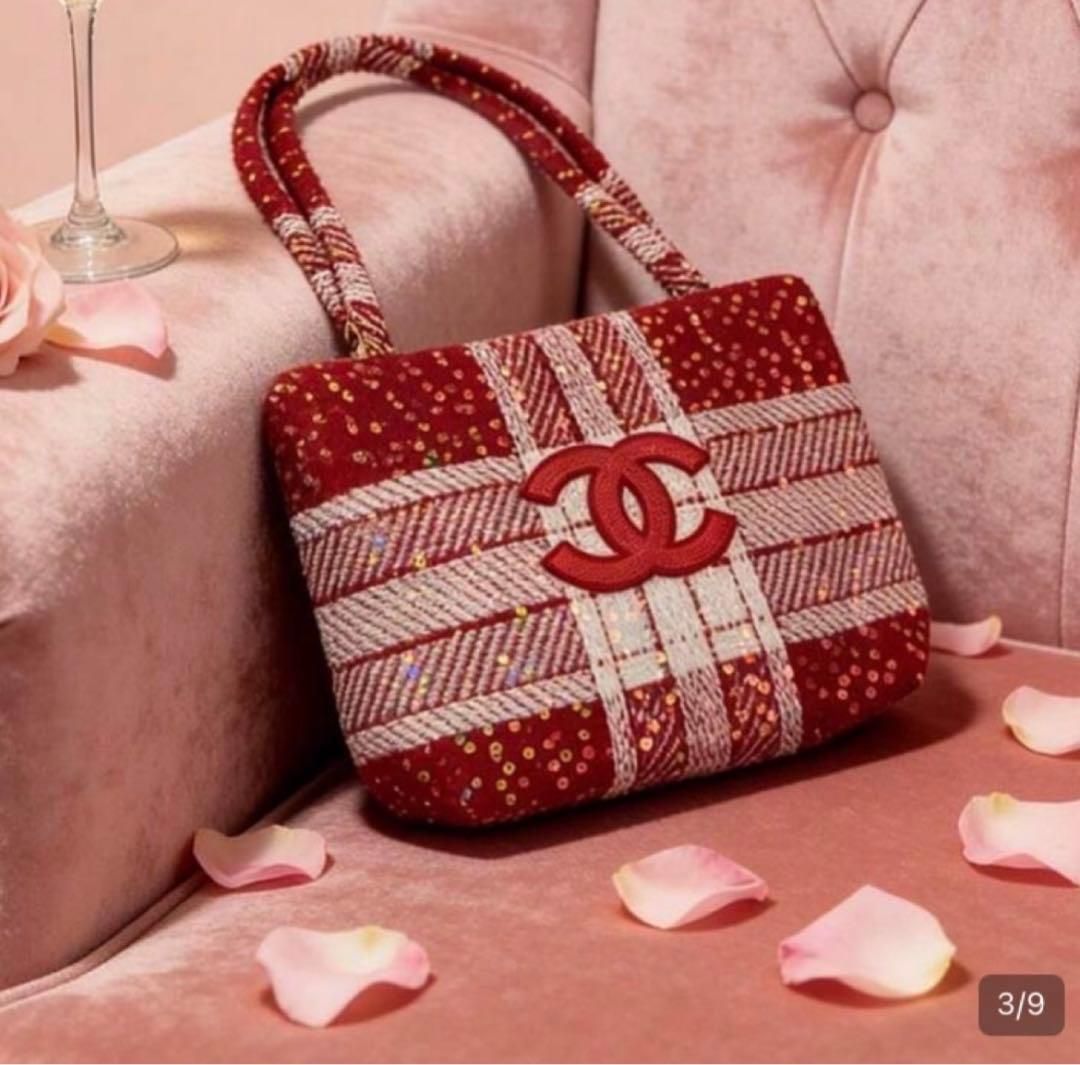 CHANEL トートバッグ シャネルノベルティ　バッグ　ショルダーバッグ　赤