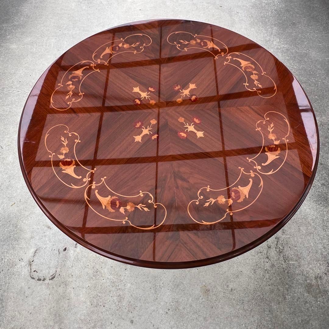 高級✨　木製　ダイニングテーブル　椅子　セット　アンティーク　艶　象嵌　イタリア