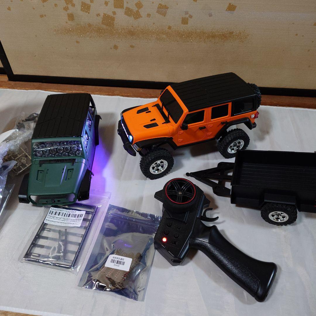 N*い様 JJRC C8801本体、トレーラーなどセット（オレンジ・緑）