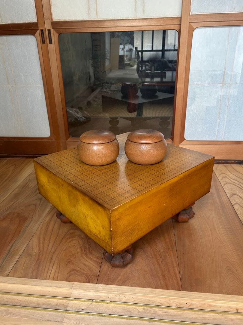 囲碁 木製 囲碁セット 蛤碁石 碁笥 碁盤