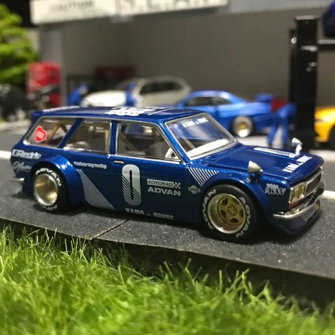miniGT ダットサンKAIDO 510ワゴン　ブルー　開封品