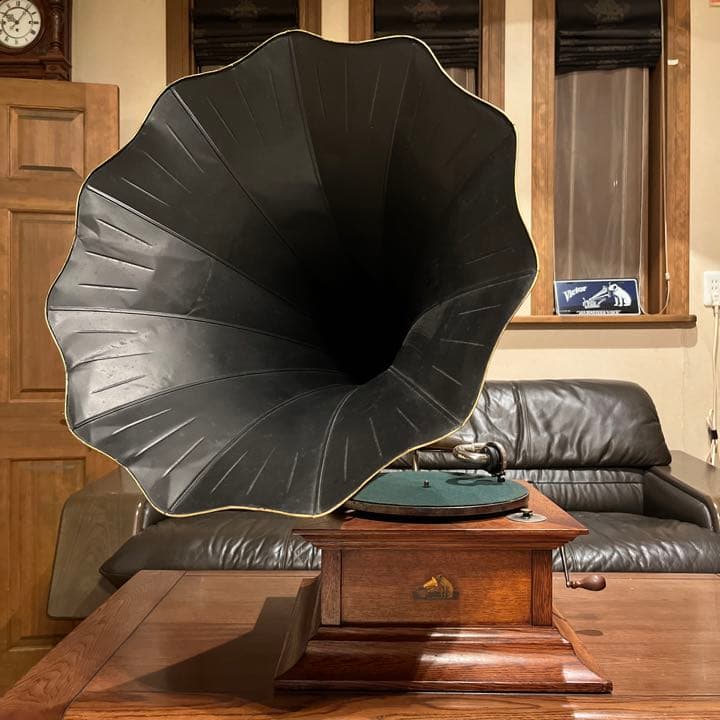 ♫最稀少‼︎ 英国 HMV 大型 GRAMOPHONE ラッパ蓄音機 Victor
