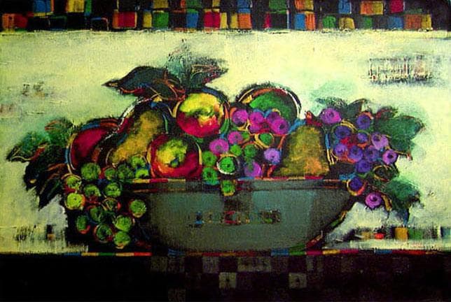 油絵 菅家令子 絵 絵画 インテリア uF6-060904 静物 果物