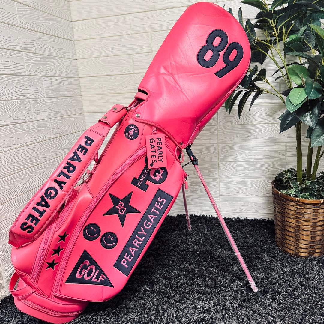 PEARLY GATES ゴルフキャディバッグ 89 ピンク ニコちゃん