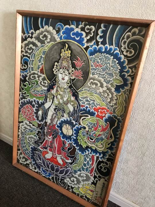 騎龍観音 龍雲聖観世音菩薩 川島廣筆 刺青 入墨 文身 仏像 龍 竜ドラゴン仏画