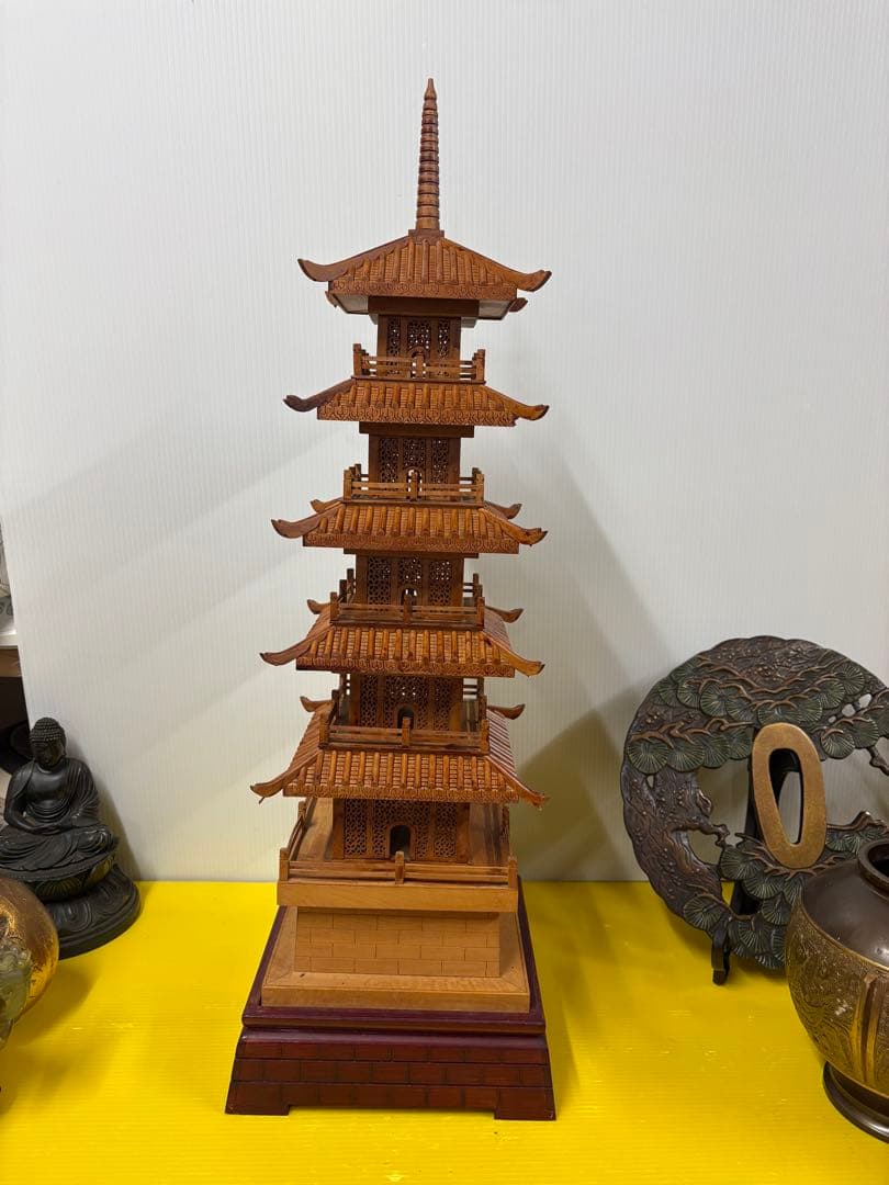 昭和レトロ五重の塔置物（木製）✨【新春お宝雑貨市】✨