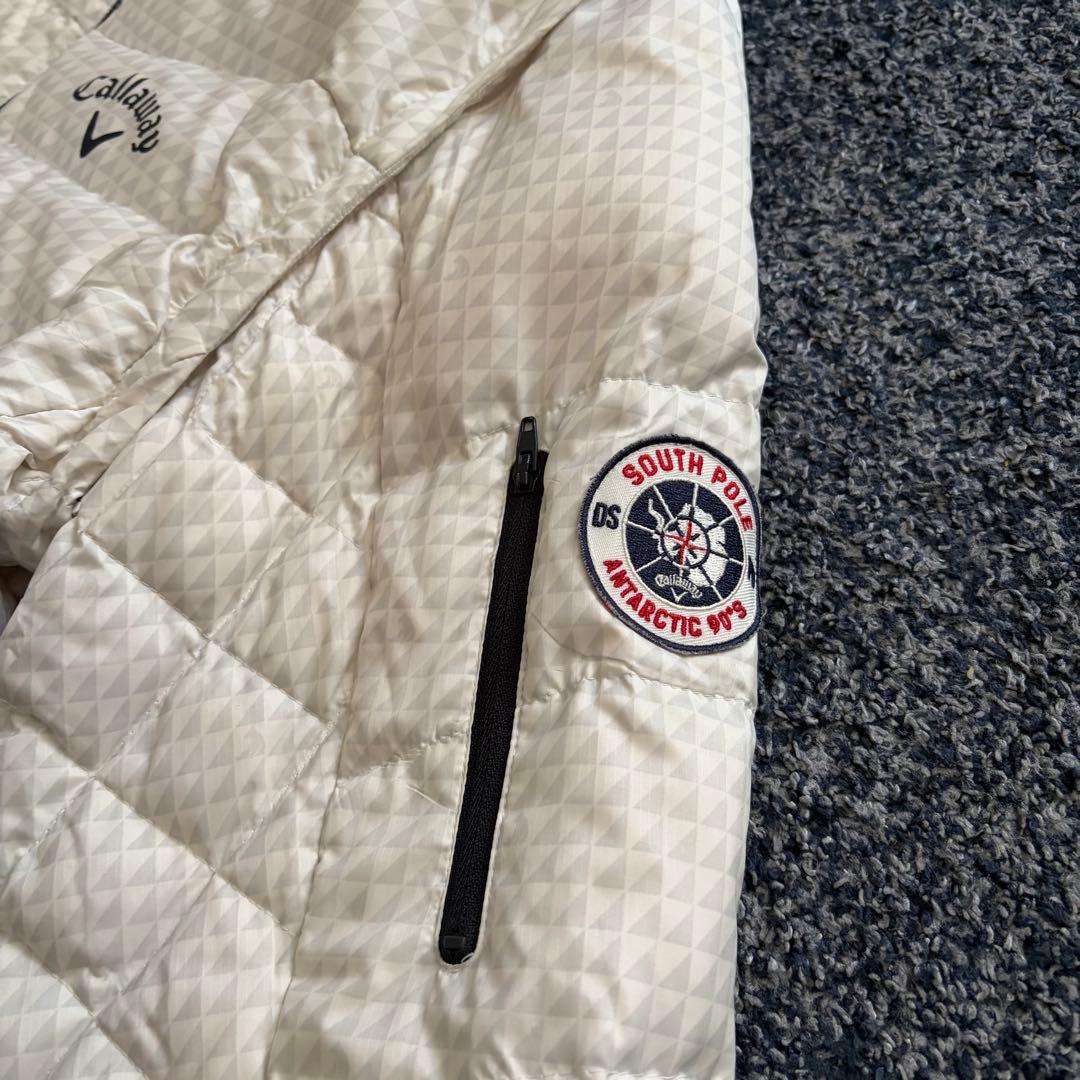 キャロウェイ　ダウンジャケット　総柄　2WAY　ブルゾン　ベスト　ホワイト系　L