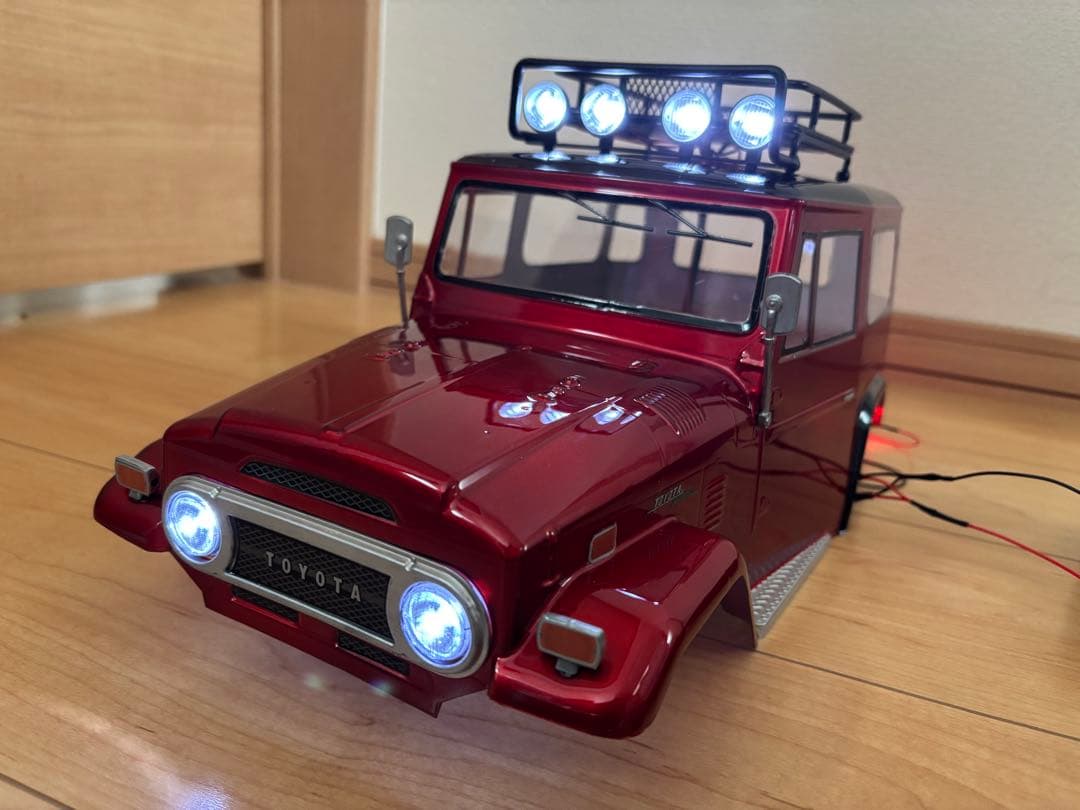 の*り様 【新品！キャンディレッド！】タミヤ LED8灯 ランクル40 ボディ！