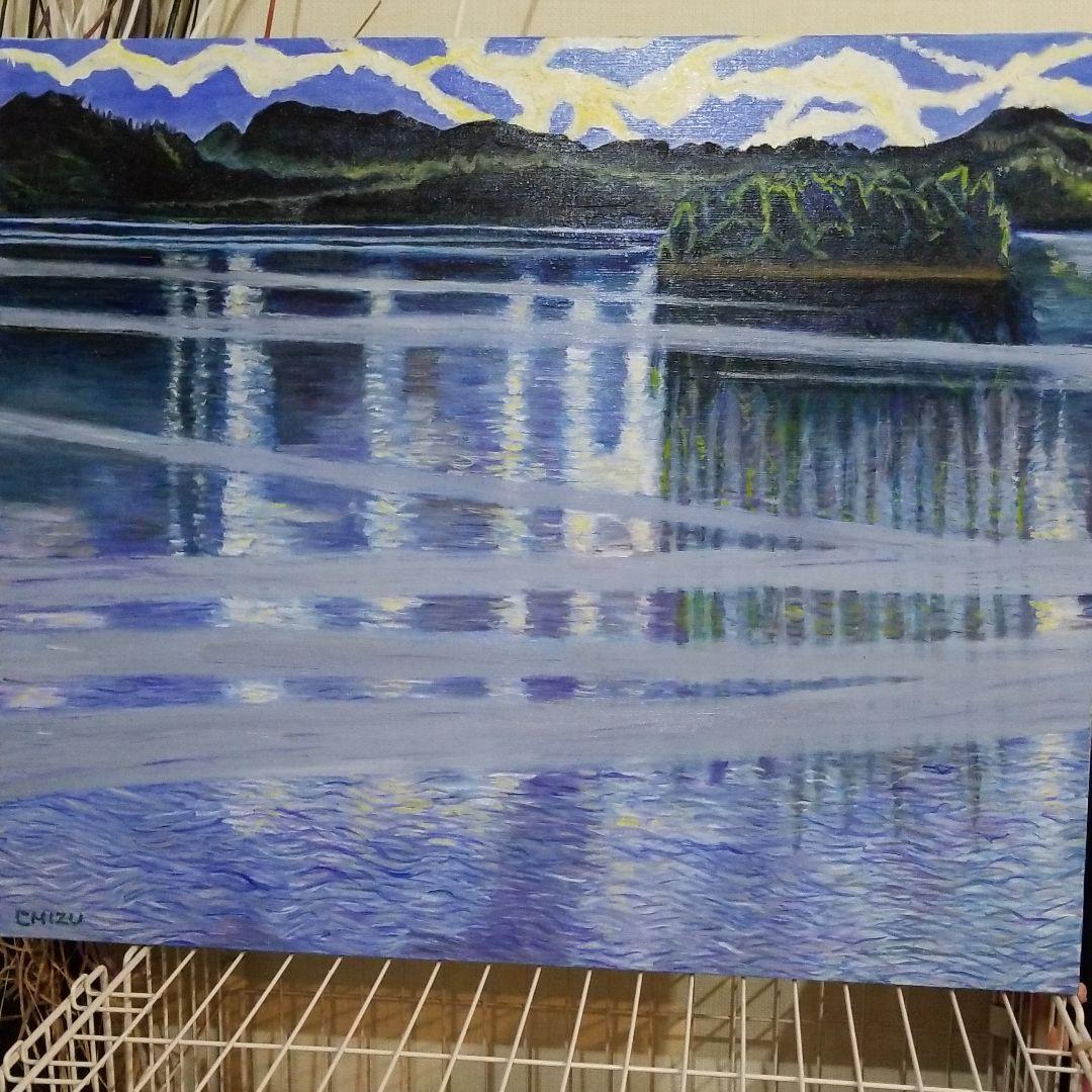 確認用　油絵　チチカカ湖