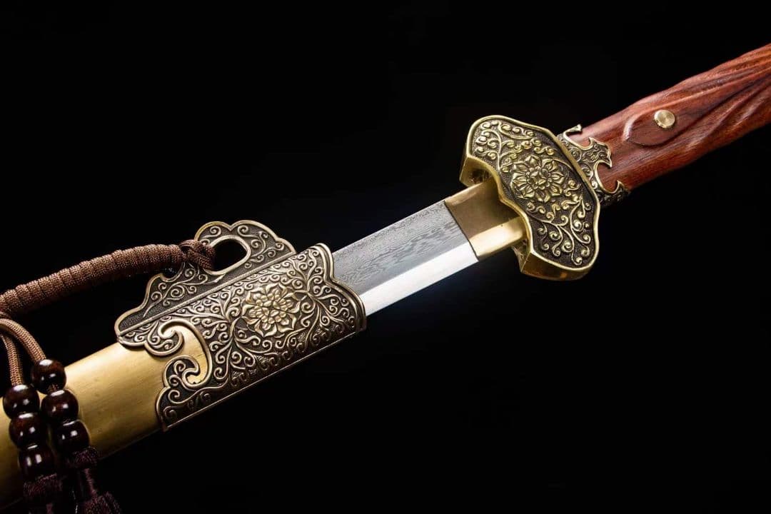 牡丹諸刃唐剣-古兵器 武具　刀装具　日本刀　模造刀 居合刀