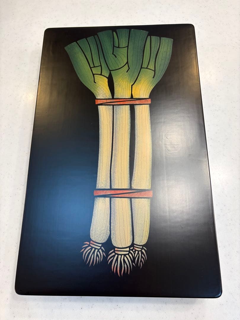 山本進也 野菜蒔絵 大型お重 一段 漆器 45cm 作家物