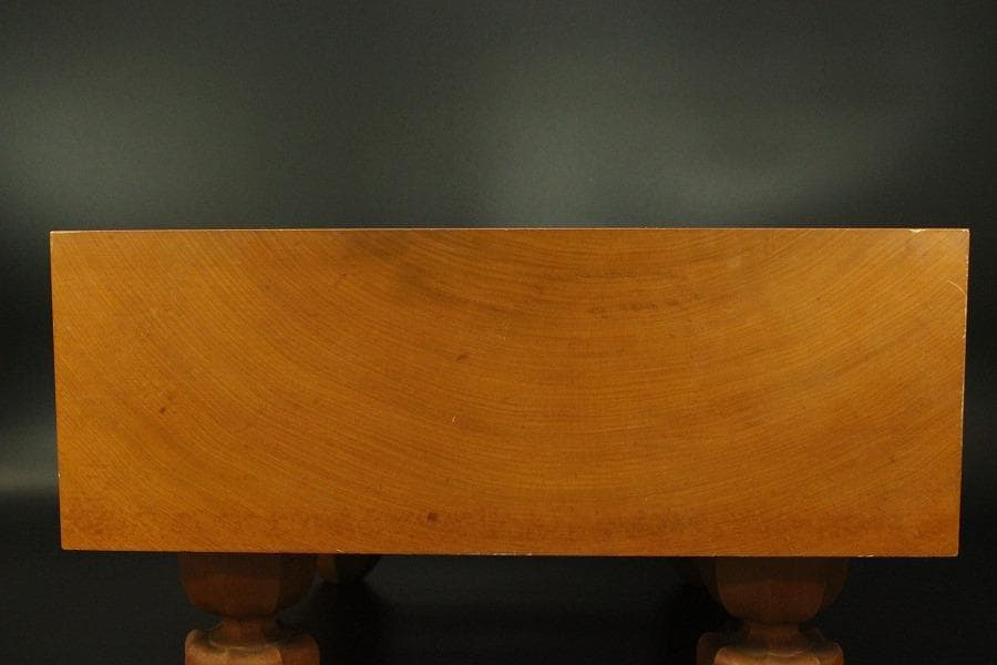 囲碁 碁盤 本榧 良木目 足付 総高26.7cm 厚み15cm 良品(A266)