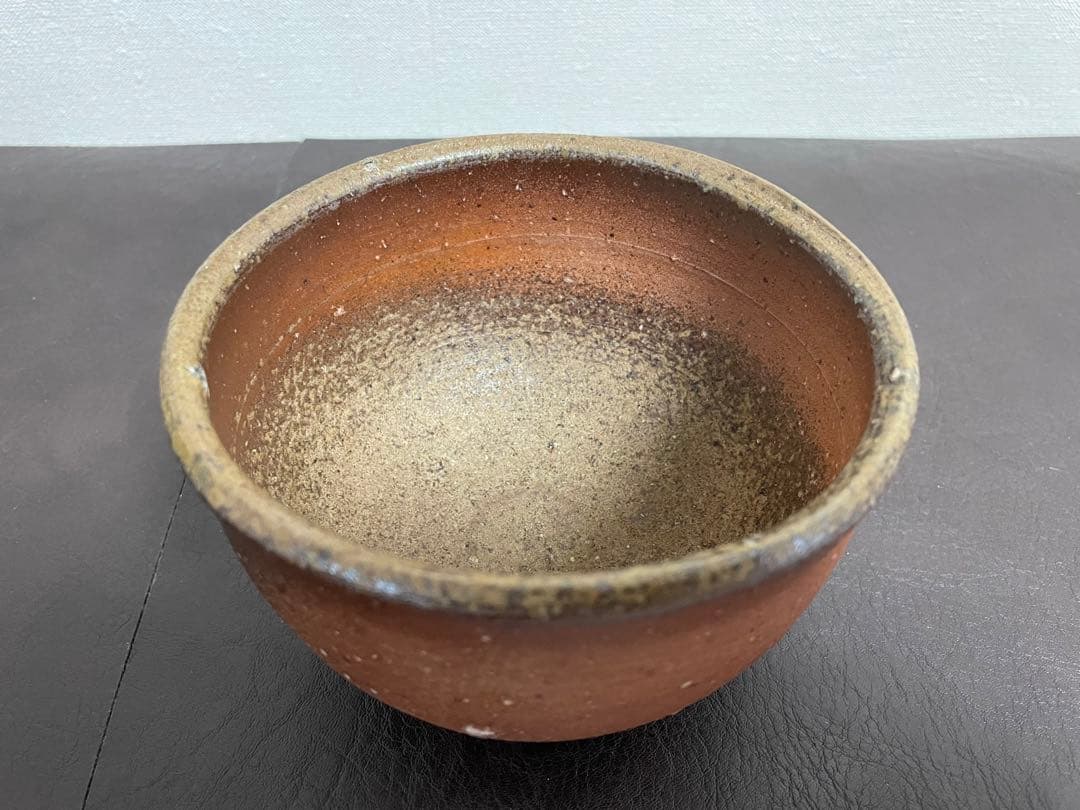 藤原建　備前緋襷茶盌　共箱　栞　備前焼　茶碗　茶道具