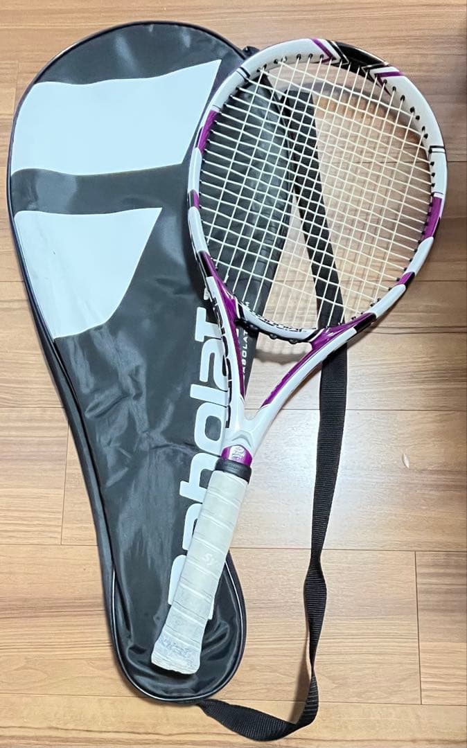 Babolat テニスラケット ホワイト/パープル ケース付き
