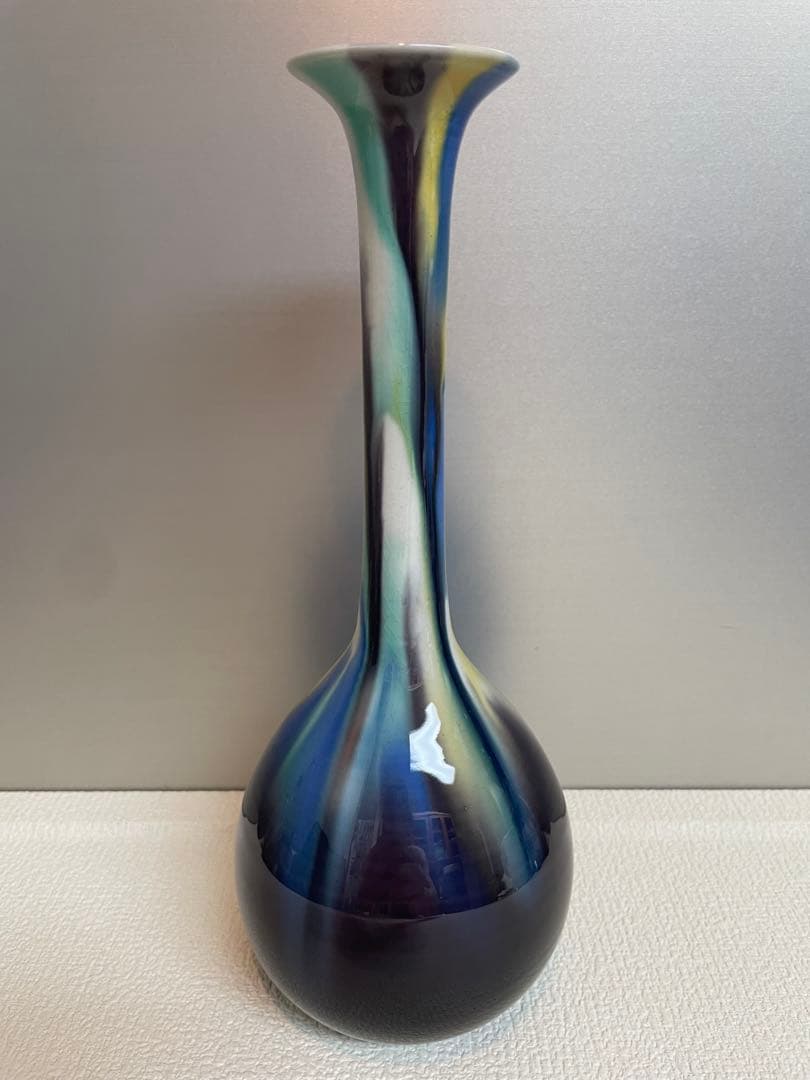 人間国宝 三代 徳田八十吉 正彦 作 花生