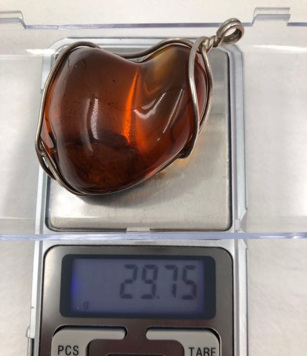 植物入りペンダント ネックレス 即納 琥珀 天然石 銀 シルバー アレルギー対応