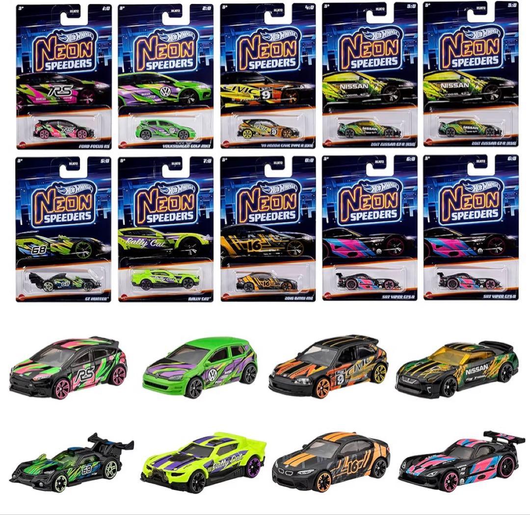 ホットウィール(Hot Wheels) ネオン・スピーダーズ アソート10台入