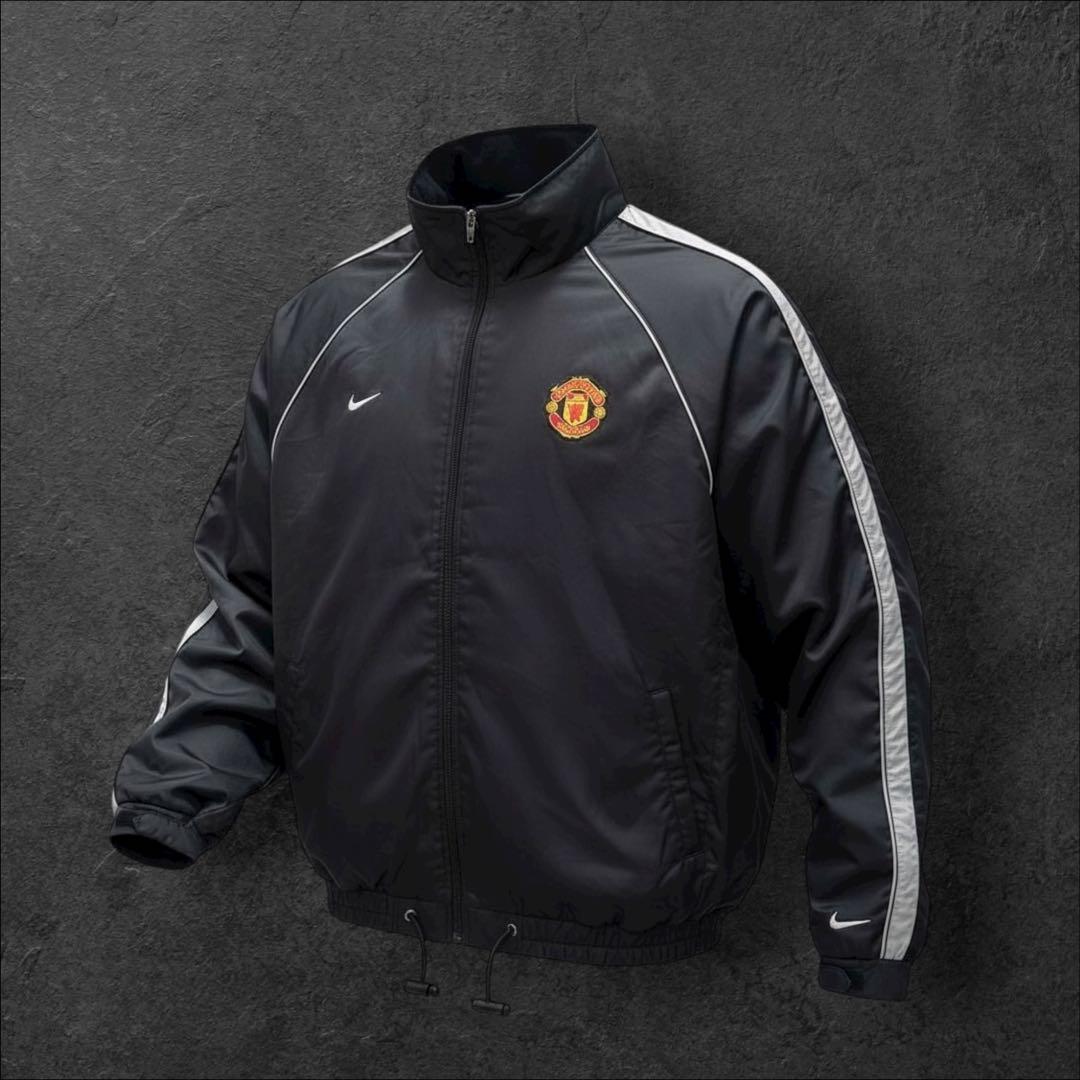 00s nike 短丈 マンチェスターU ナイロンジャケット　ドローコード　L