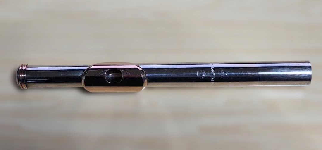 J.R.ラファン　フルート頭部管 Au15/Ag85＋14Kリップ／アドラー付